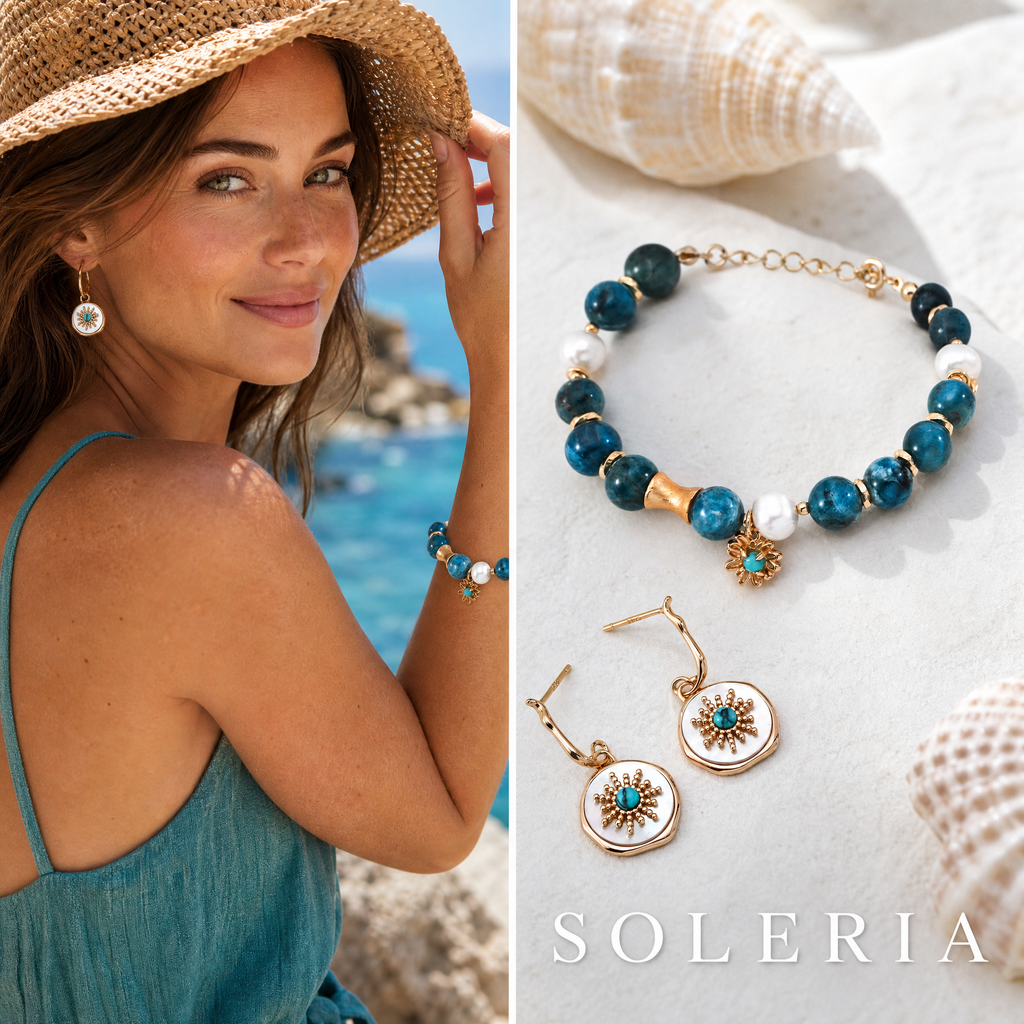 [s08] Apatite Gold Necklace